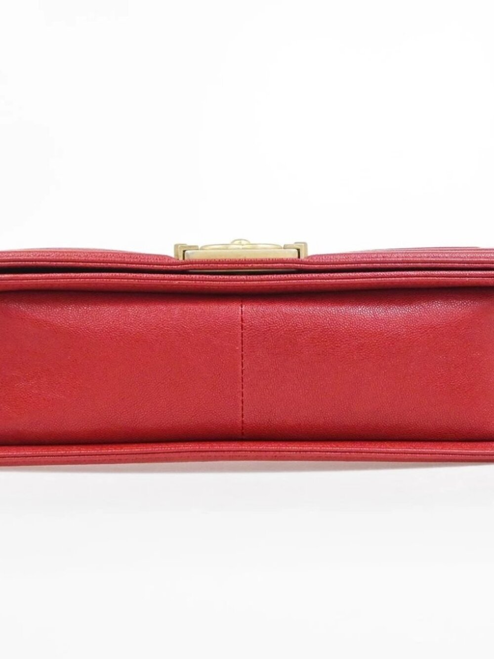 CHANEL Boy Chain Shoulder Bag Calfskin Leather Red GHW CC Logo France - Picture 6 of 13